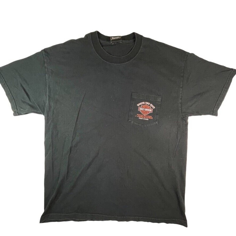 Harley Davidson of Jamestown New York pocket tee shirt men's large fit t-shirt